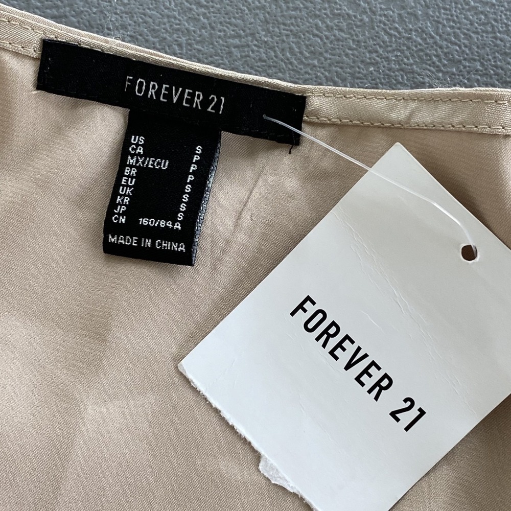 Forever 21 Women Satin Y2K Coquette Tie Front Top Size S Babydoll Fairy Feminine - Picture 7 of 12